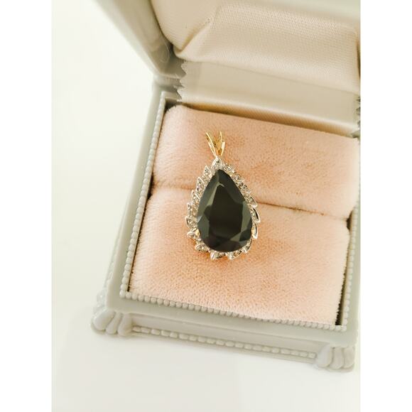 Vintage 14K Gold E. Demarco Sapphire and Diamond Pear...